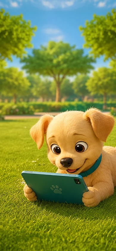 Coco leyendo un libro digital de Firus en una tableta