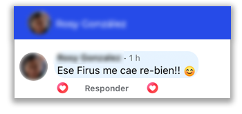 Comentario publicado en Facebook sobre Firus